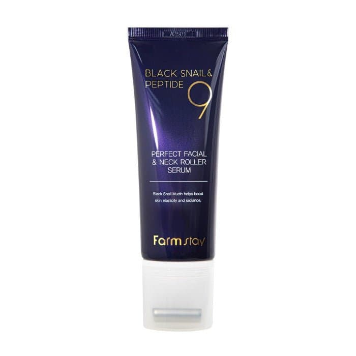 FARMSTAY BLACK SNAIL & PEPTIDE 9 PERFECT FACIAL & NECK ROLLER SERUM